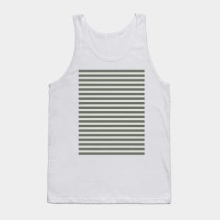 Olive Green Stripes Pattern Tank Top